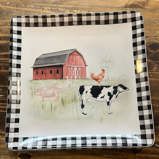 On The Farm 12.5” Square Platter