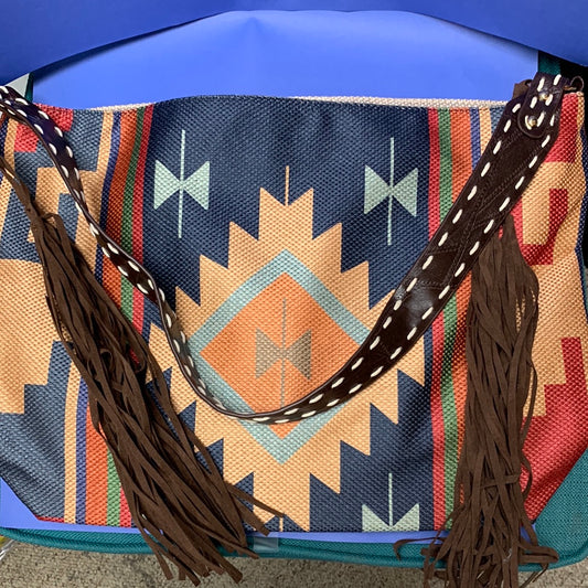 Large Aztec Fringe Tote