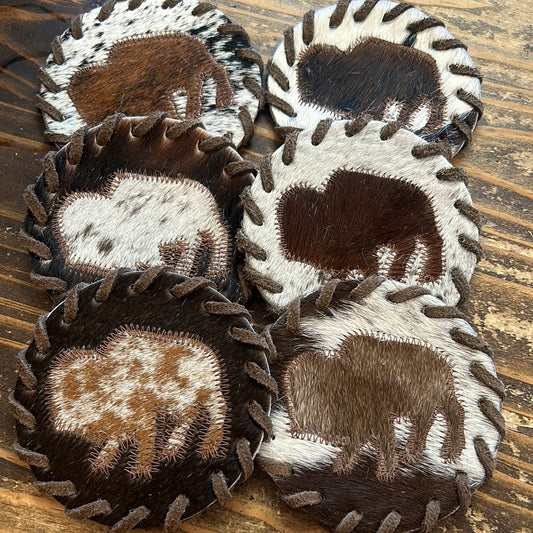 Large Cowhide Coaster