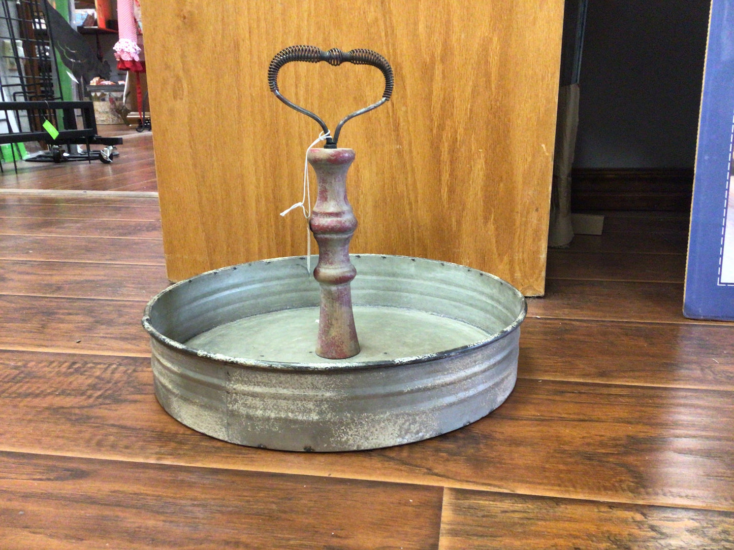 Rustic tray with wood handle