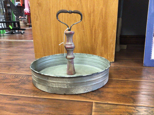 Rustic tray with wood handle