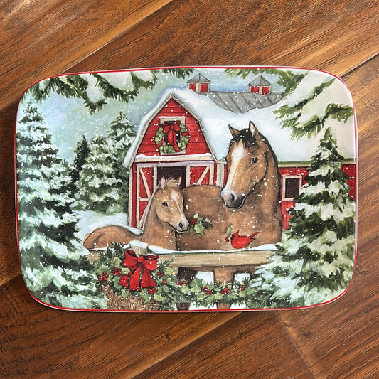 Homestead Christmas Rectangular Platter