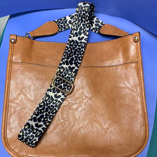 Leather Purse with Leopard Strap