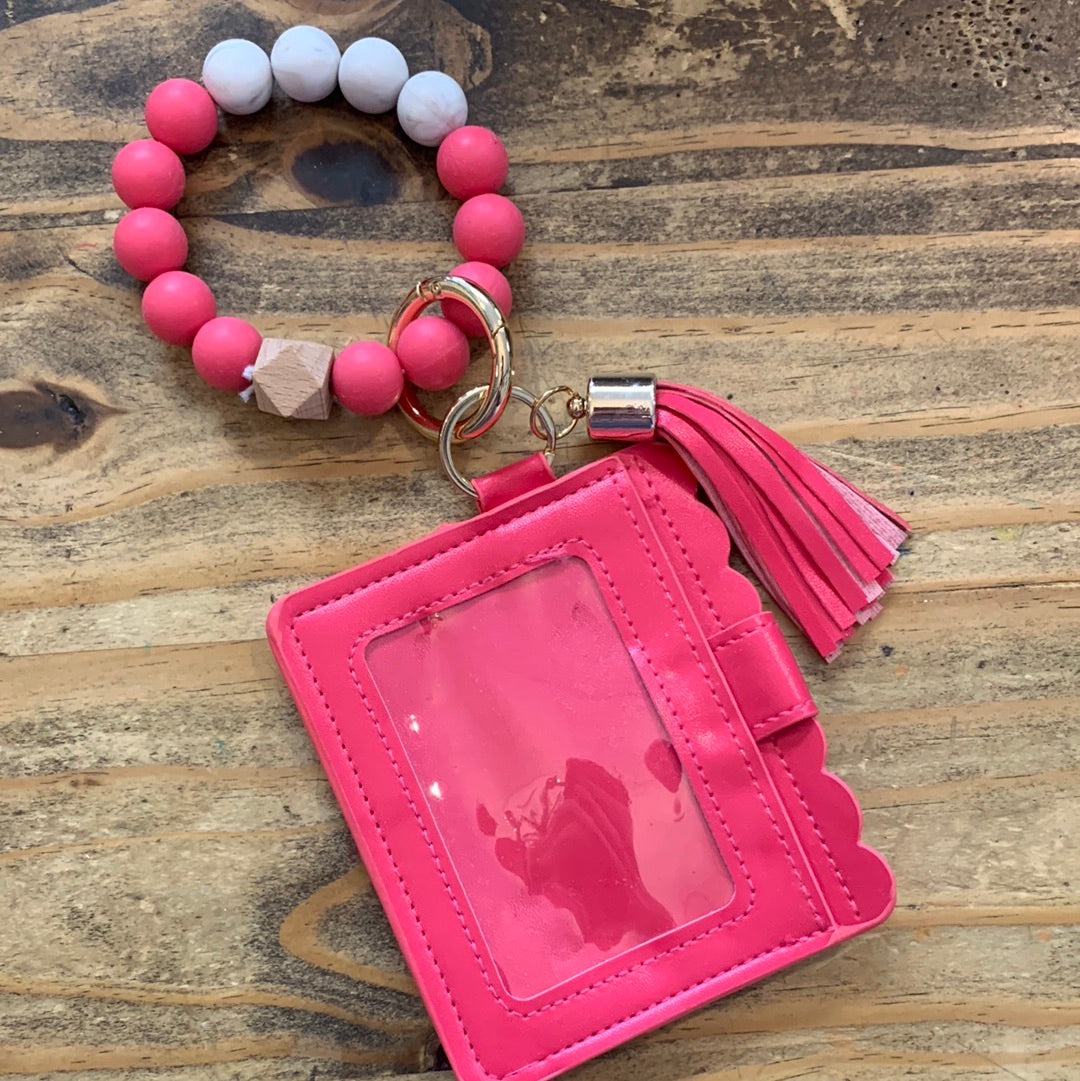 ID Wallet with Beaded Wristlet