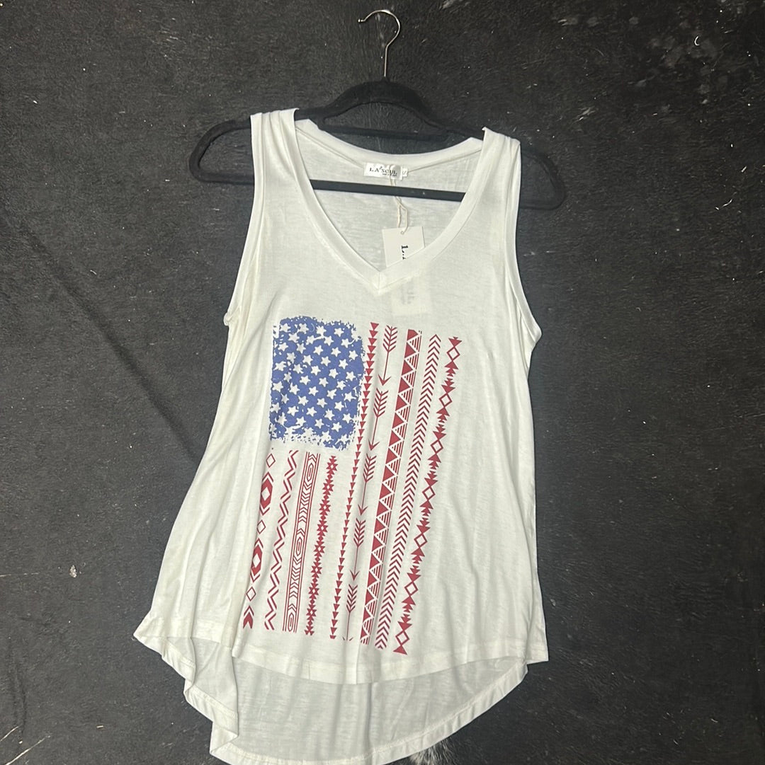 American Flag Aztec Tank Top