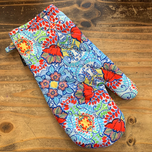 Blue Paisley Oven Mitt