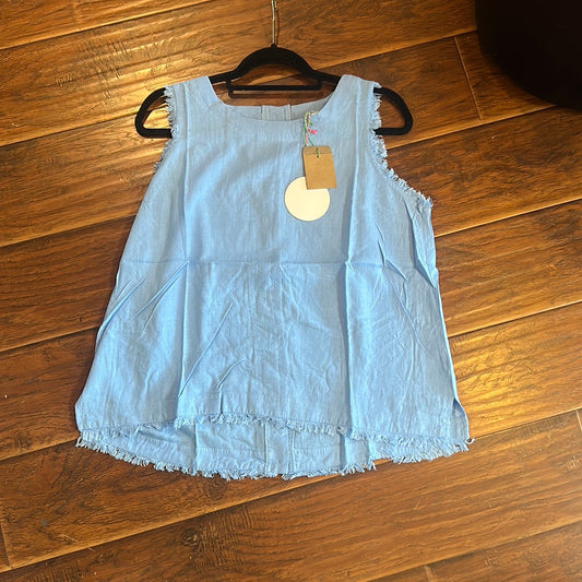 Ice Blue Button Back Blouse