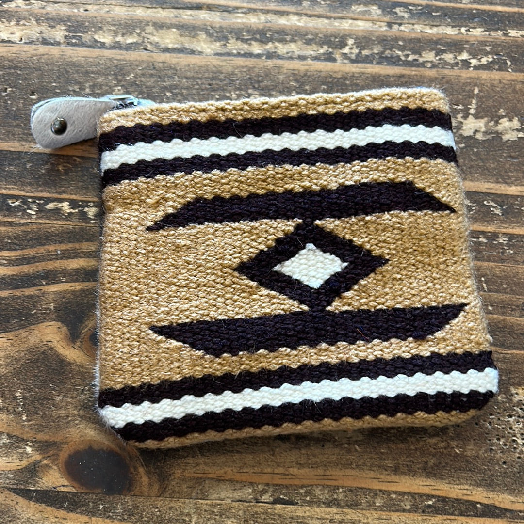 Cowhide/Canvas Coin Purse