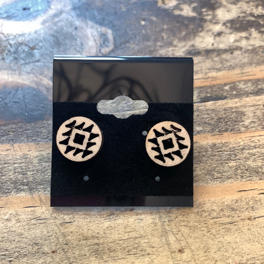 Wood Stud Earrings