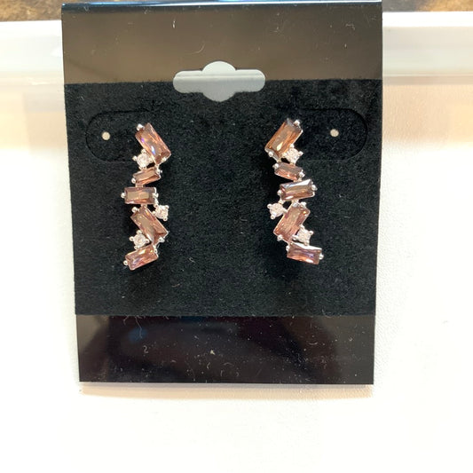 Rhodolite & Light Rhodolite Cubic Zirconia Earrings