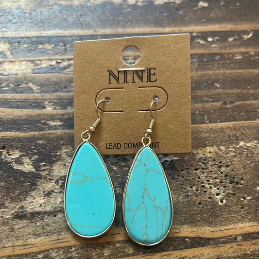 Large Turquoise Stone Dangle ER