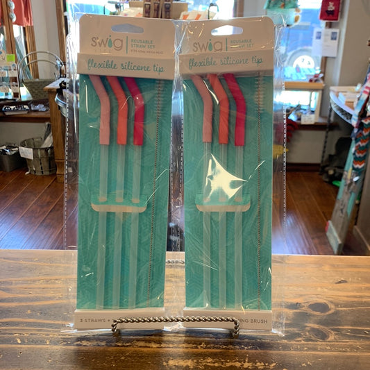 Blush/Coral/Pink Reusable Straw Set