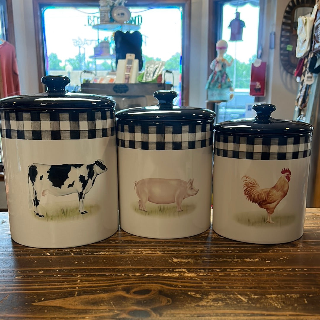 On The Farm Canister 3 Piece Set