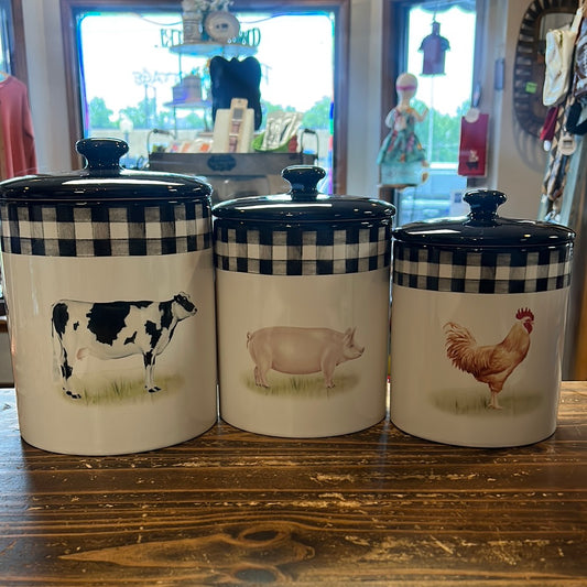 On The Farm Canister 3 Piece Set