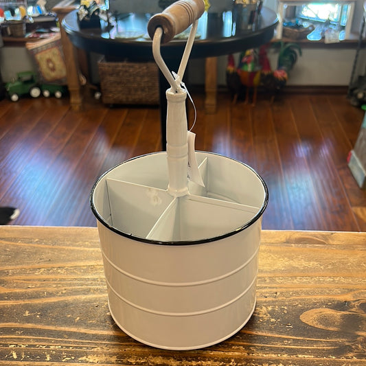 White Enamel Utensil Organizer