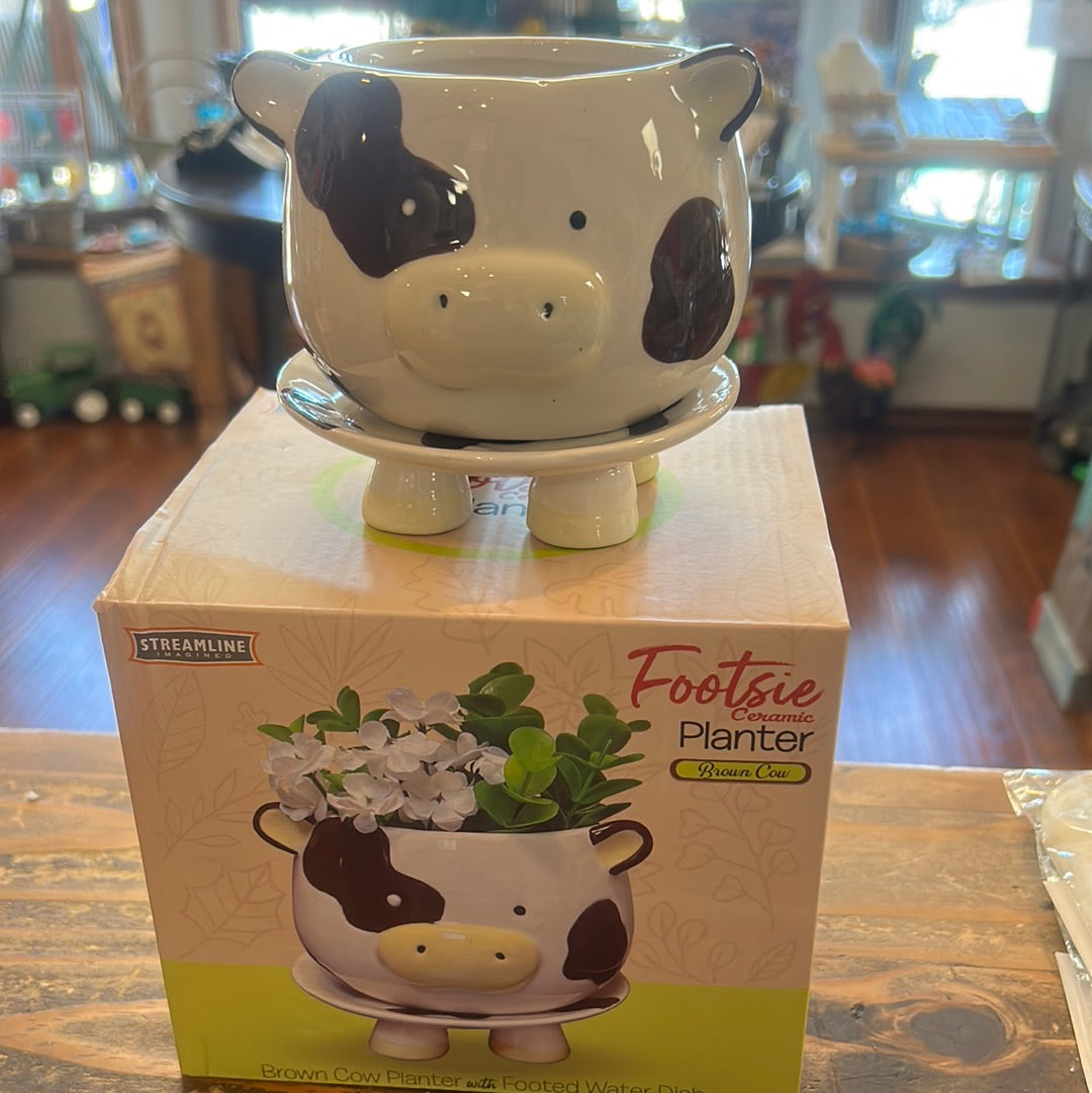 Brown Cow Footsie Planter