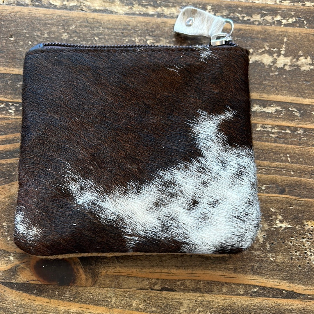 Cowhide/Canvas Coin Purse