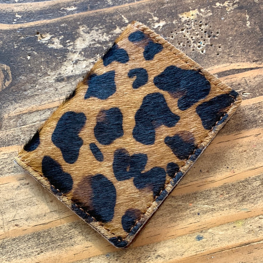 Leather Leopard Card Holder