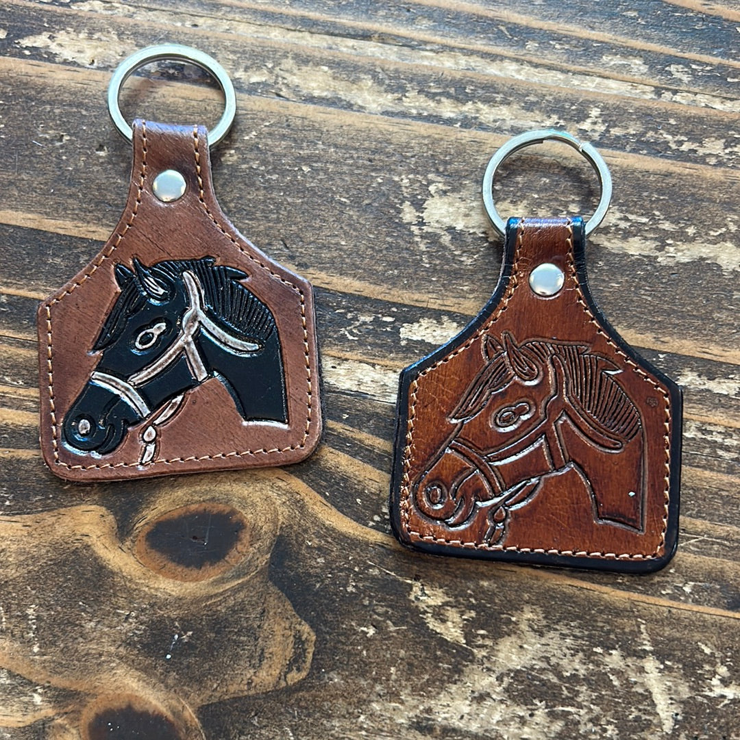 Leather Tooled Keychain