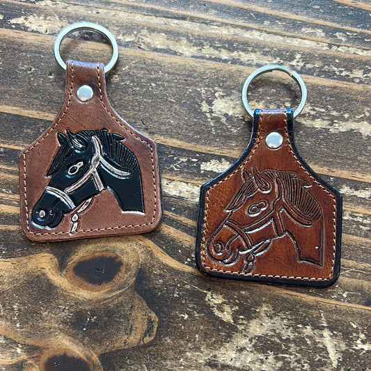 Leather Tooled Keychain