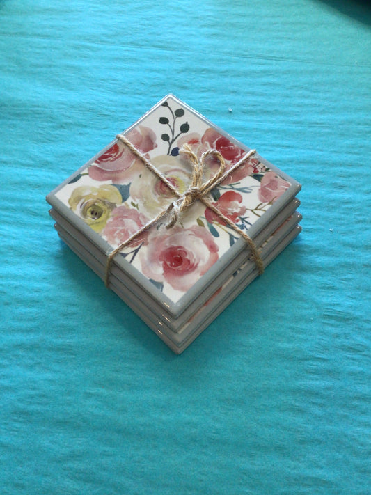 4 pack flower coasters