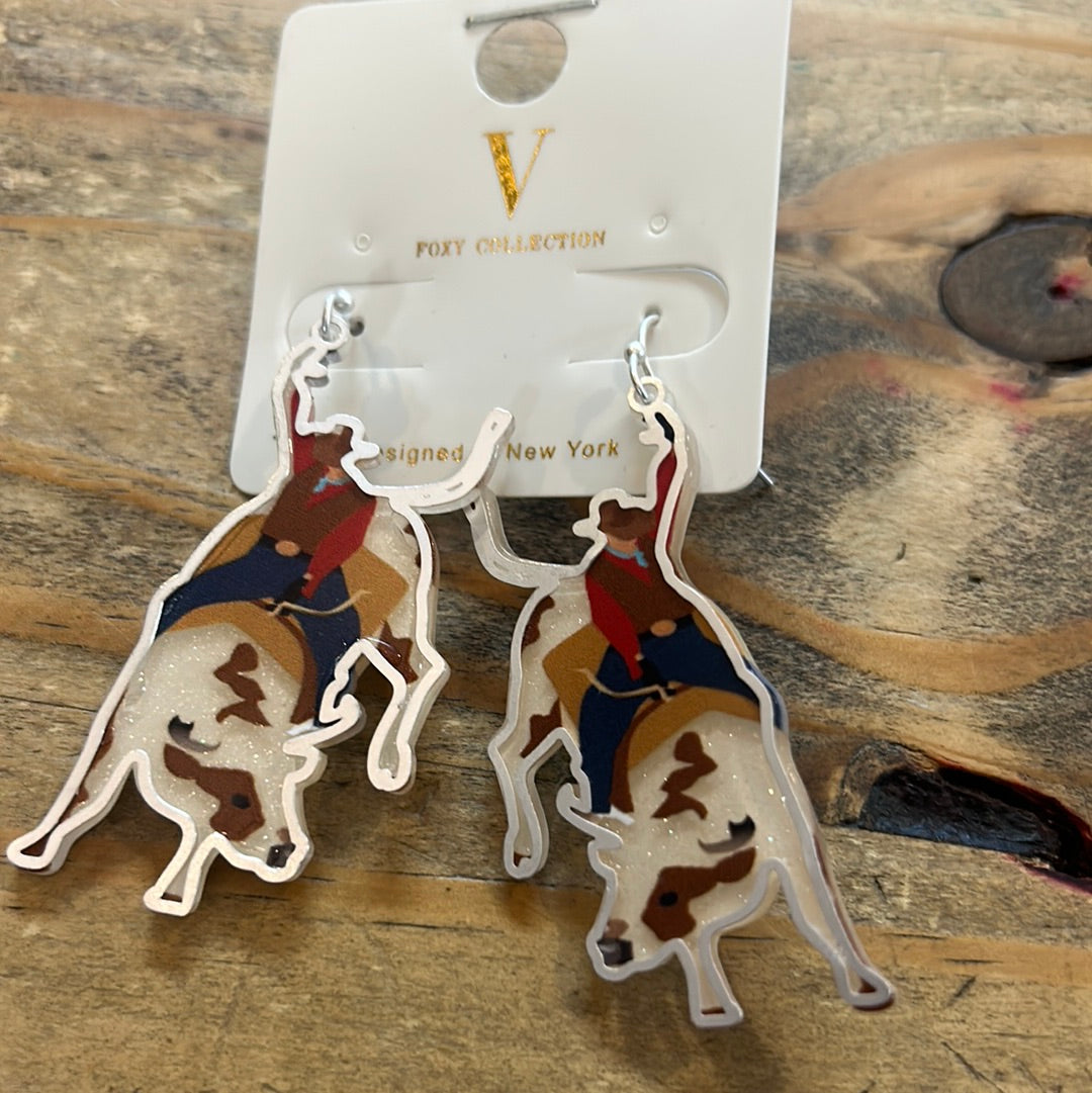 Acrylic Metal Dangle Earrings