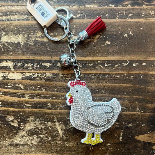 Bedazzled Puffy Keychain