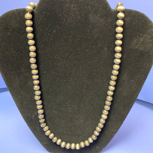 Long Gray Beaded Necklace