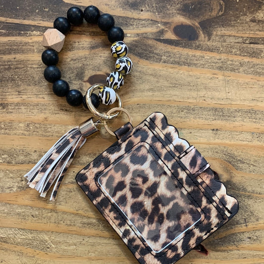 ID Wallet with Beaded Wristlet