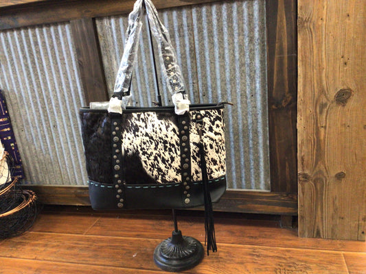 Cowhide Speckled Black/White- large