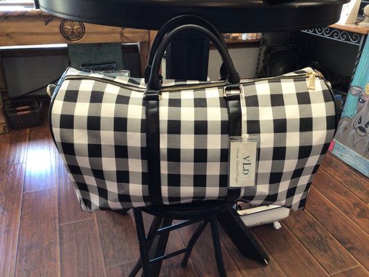 Buffalo Plaid Duffle Weekender Bag