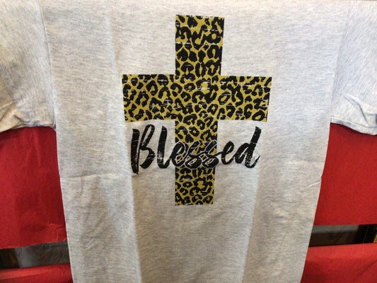 Blessed Leopard Cross T-Shirt