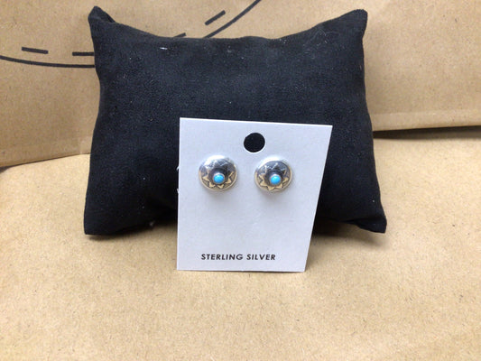SS Small Circle Turquoise Stud ER