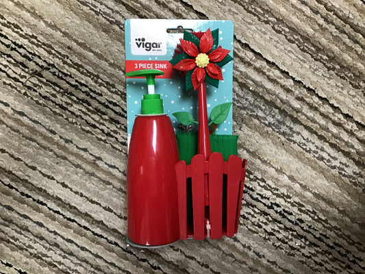 Poinsettia Sink Set