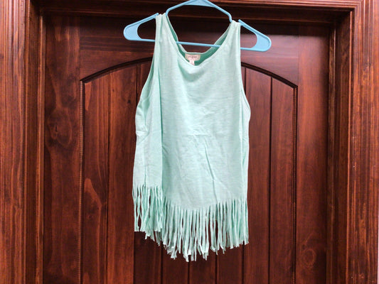 Mint Tank w/ Fringe Detail