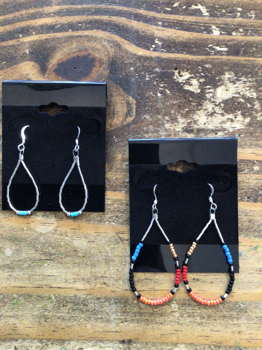 SS Small Beaded Teardrop Dangle ER