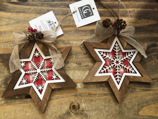 Plywood Snow Star Ornament