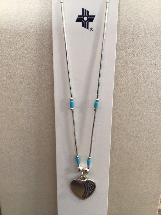 SS Heart Ornament Necklace