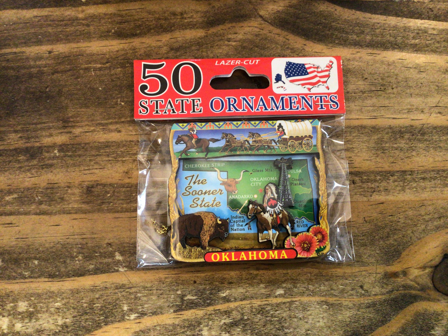 JP OK Landmark Fiberboard Ornament