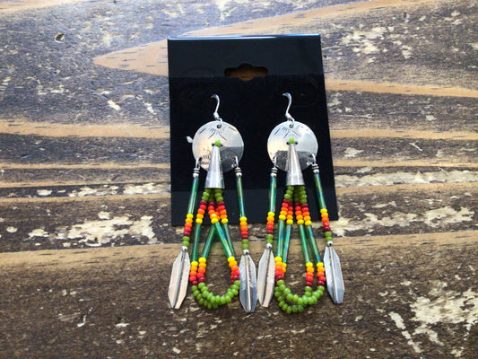 SS Green Beaded Dreamcatcher ER