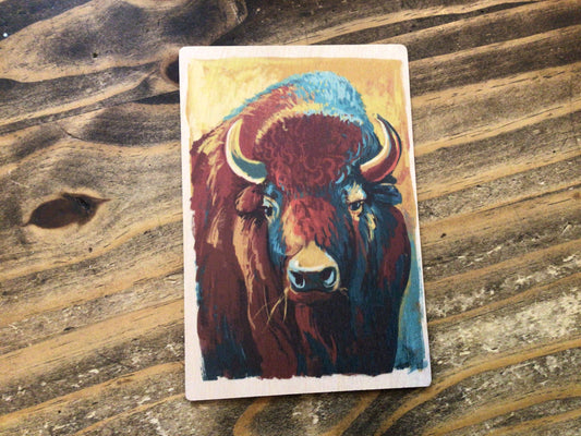 Bison Vivid Wooden Postcard