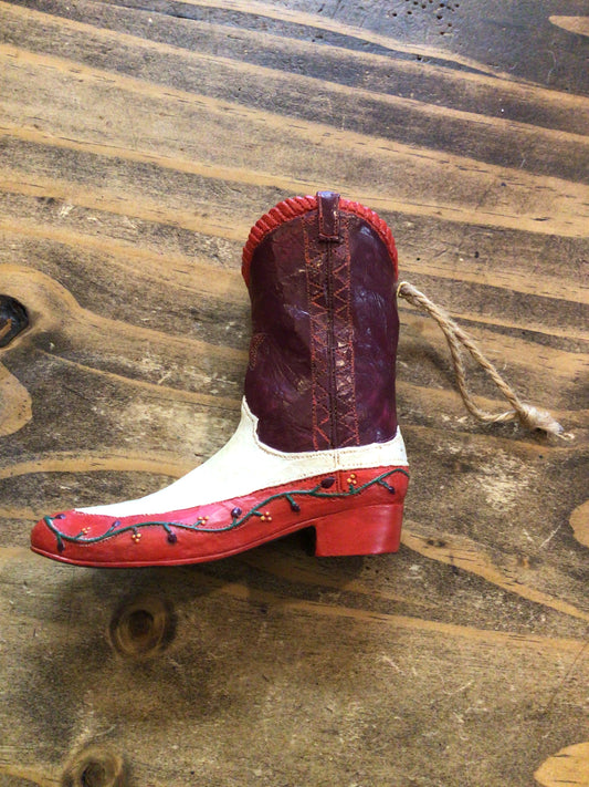 Red Cowgirl Boot Ornament