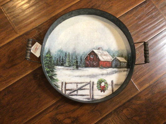 Large Red Barn Tray