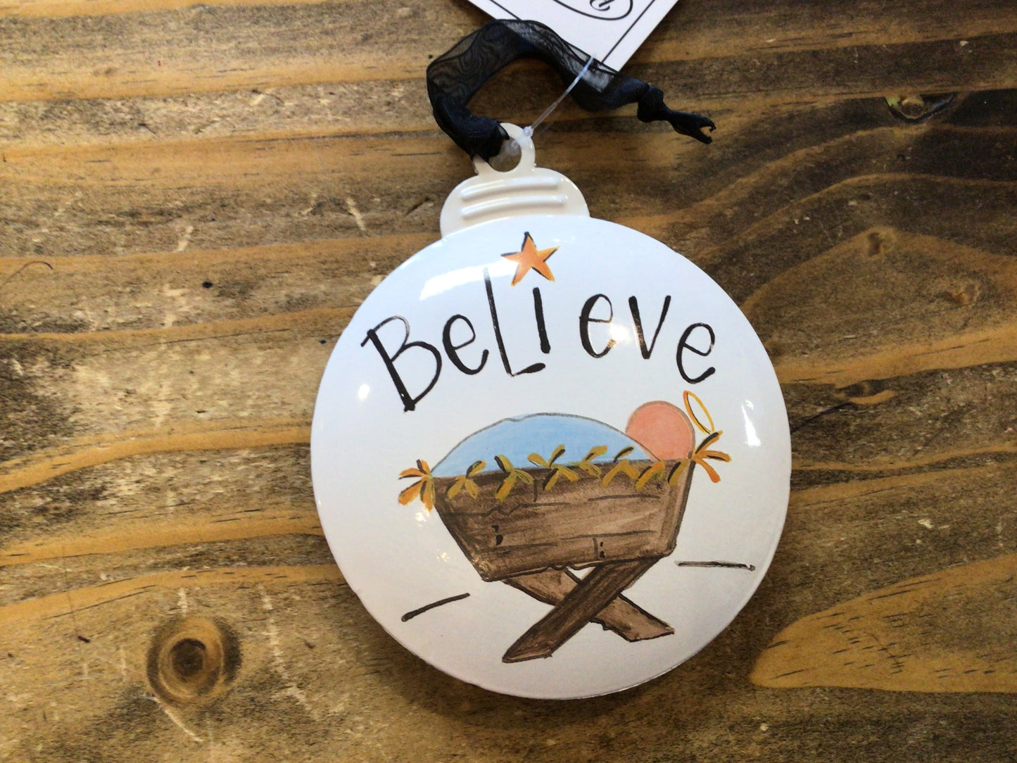 Believe Glass Ornament