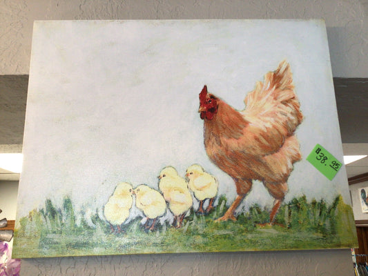 Hen with Chicks Canvas