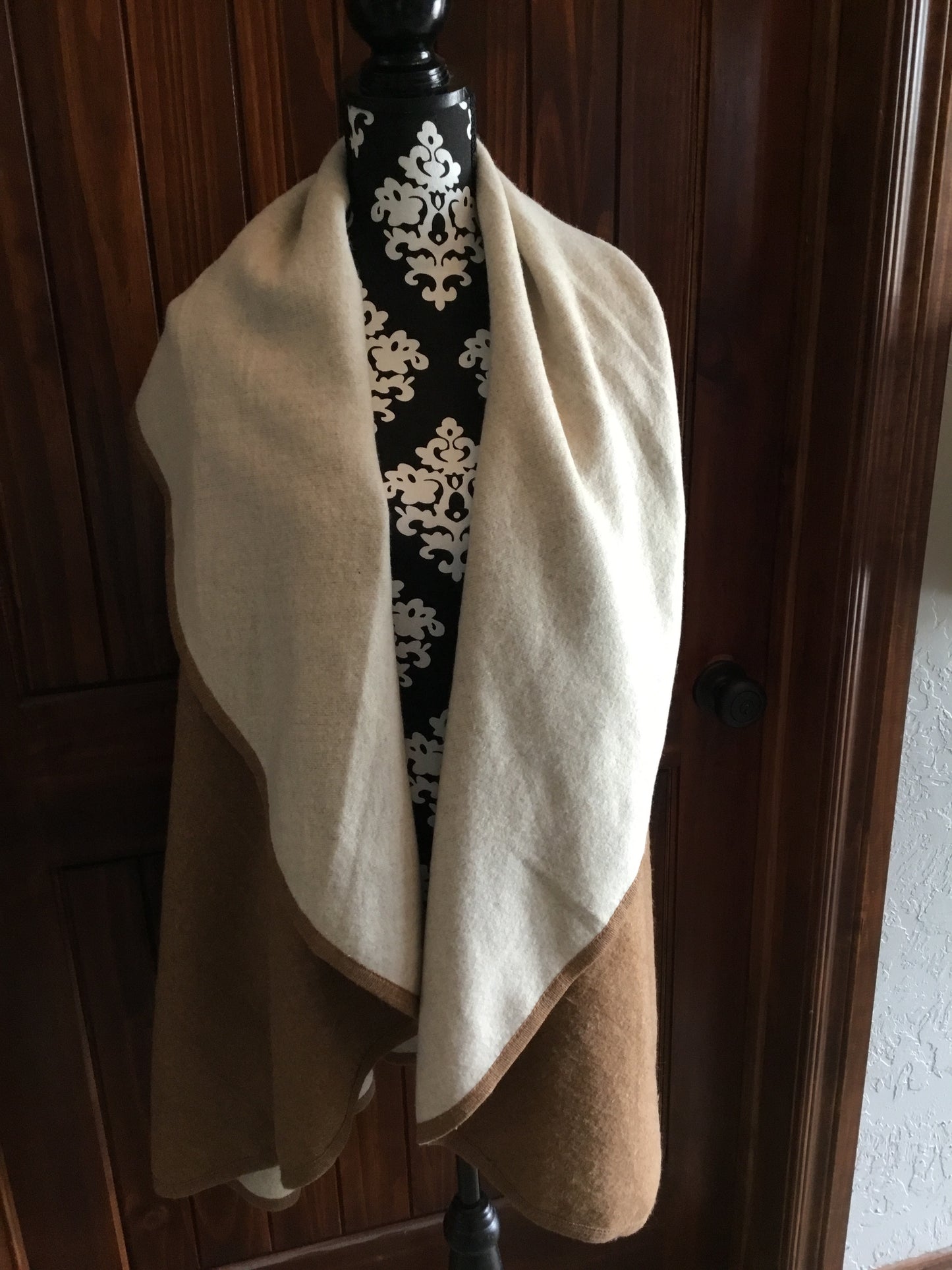 Camel/Black Poncho