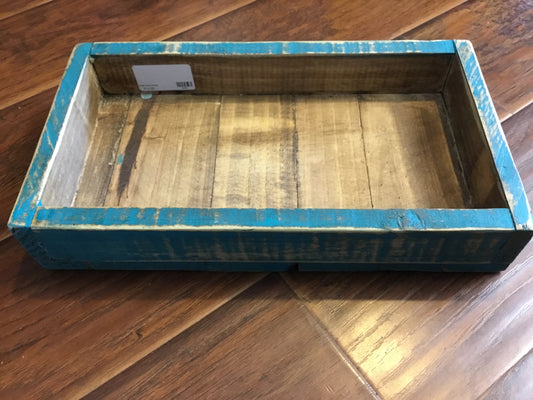 Small Turquoise Wood Drawer