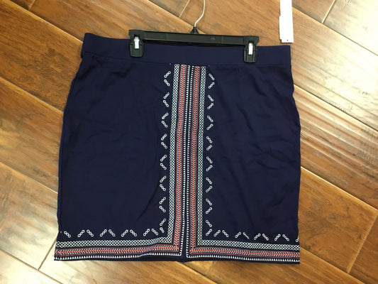 Navy Short Skirt With Embroidery