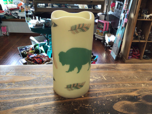 LED Candle Buffalo & Feather