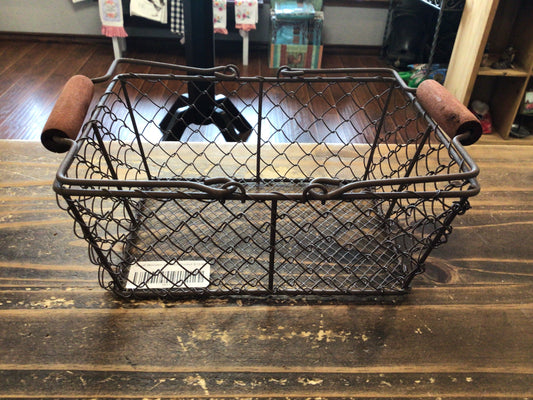 Small Wooden Handled Basket